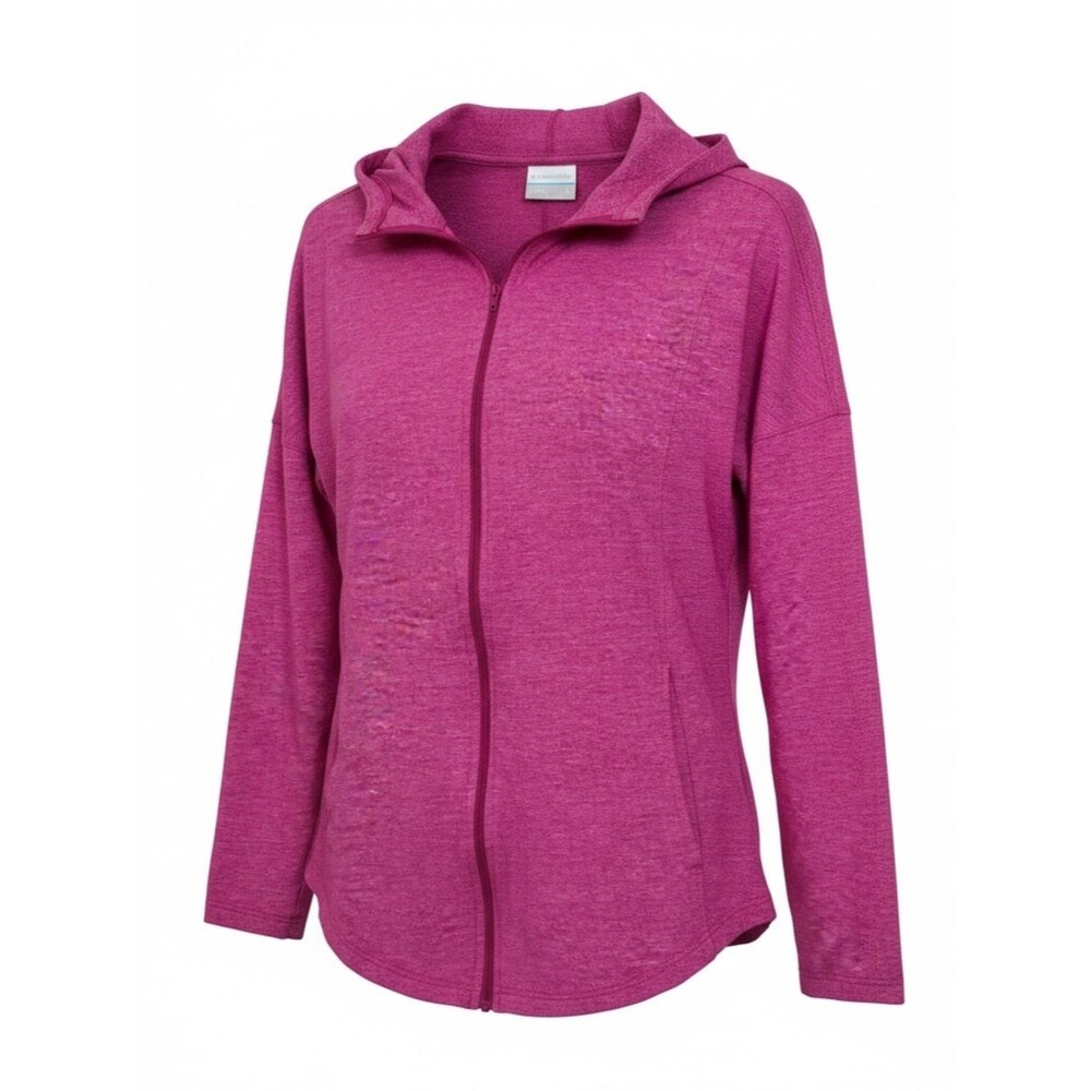 Columbia Magenta Heathered Full-Zip Hooded Sweatshirt - Size S